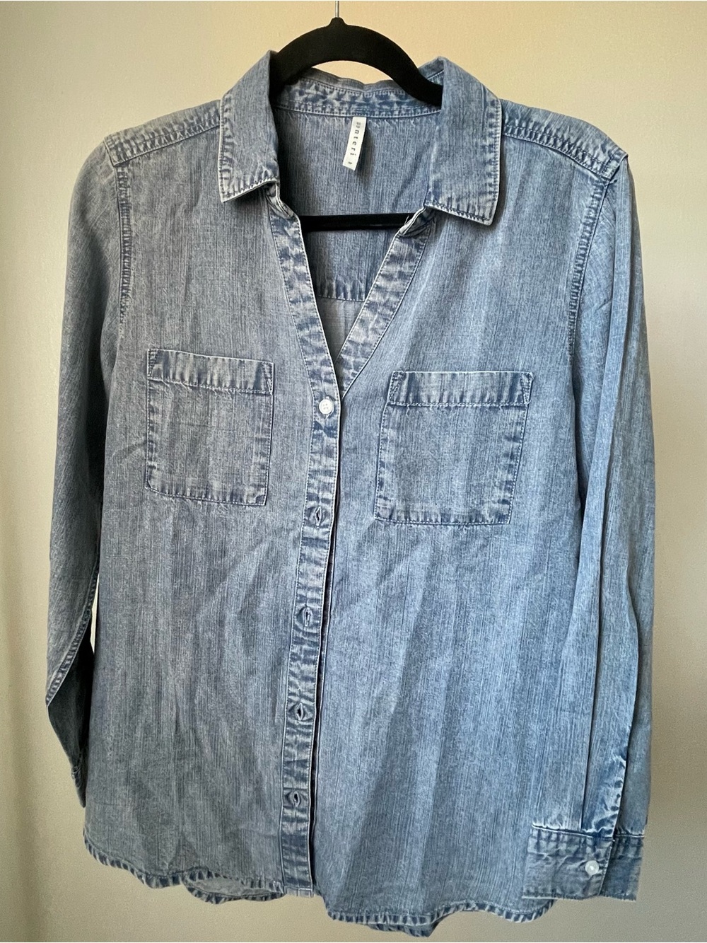 Light Blue Denim Shirt - Casual Men's Button-Up